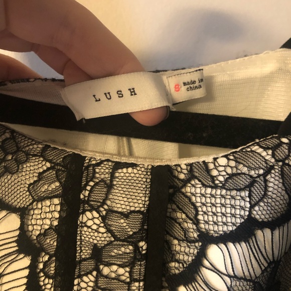 Lush Two Piece Skirt Top Set in Black and White - Picture 5 of 5